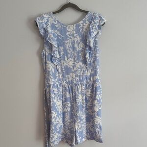Floral Blue and White Romper